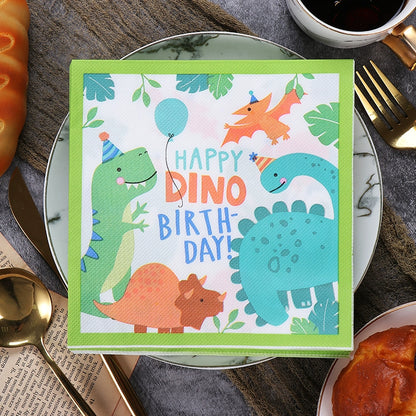 Dinosaur Printed Paper Napkins Birthday Party Colorful Napkins