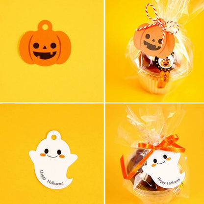 Halloween Tags Cute Pumpkin Ghost Blessing Tags Baking Gift Packaging Decoration Tags