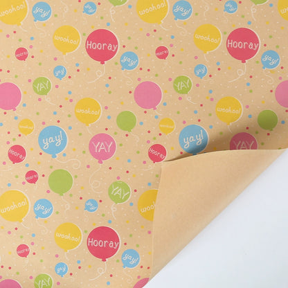 Retro Kraft Paper Children's Birthday Gift Wrapping Paper