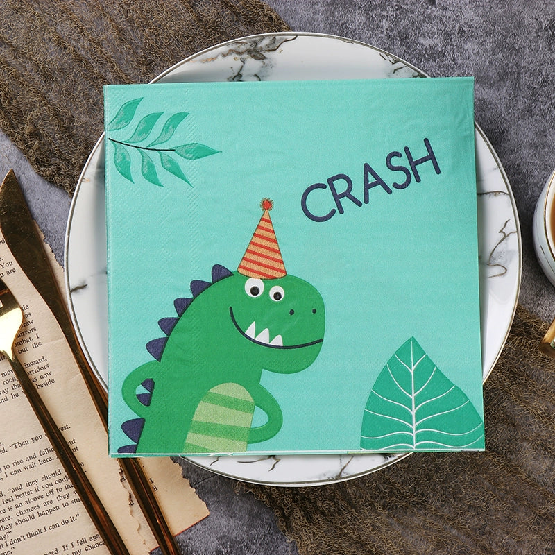 Dinosaur Printed Napkins Children's Birthday Party Cartoon Napkins