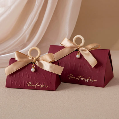 Triangular Gift Box Wedding Candy Box Hand-held Gift Wrap Bag Pack 20