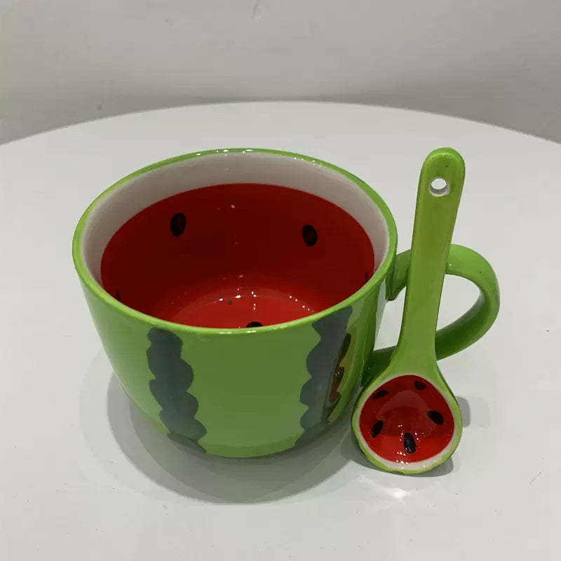 Cute Watermelon Ceramic Cup Fruit Mug Office Coffee Cup