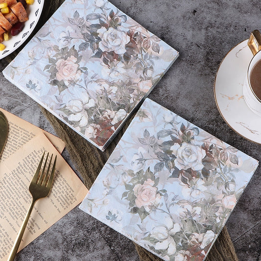 Floral Printed Facial Tissue Paper Dinner Napkins DIY Decoupage Paper