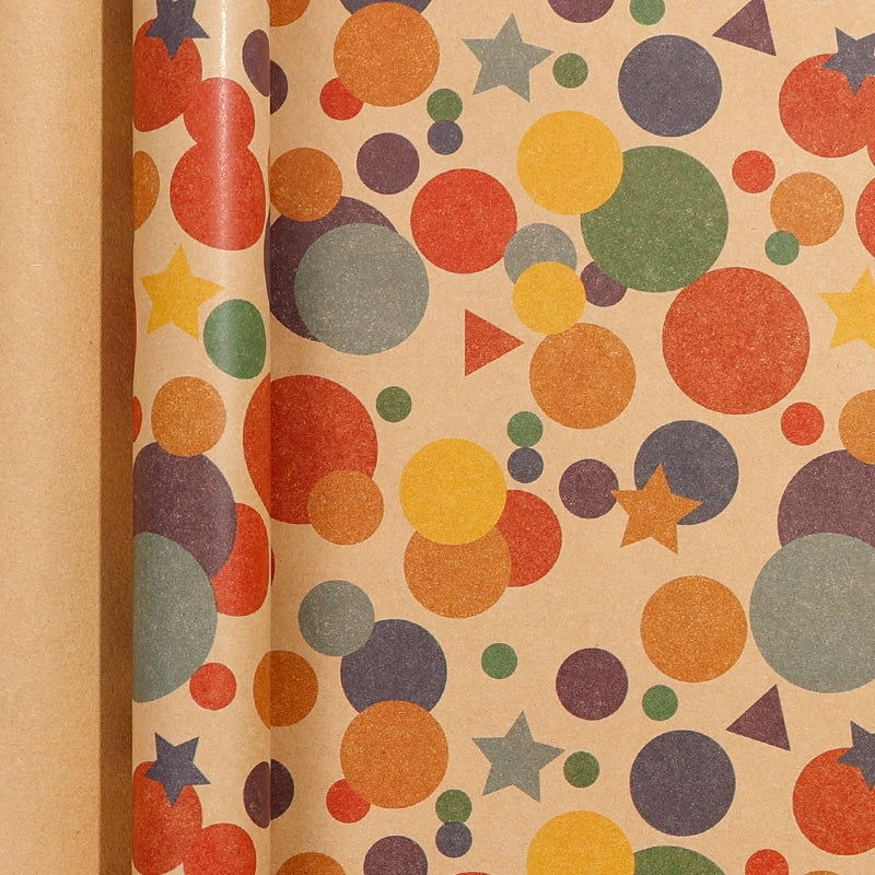 Retro Kraft Paper Children's Birthday Gift Wrapping Paper