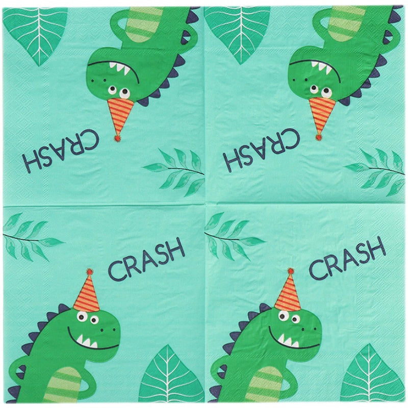 Dinosaur Printed Napkins Children's Birthday Party Cartoon Napkins