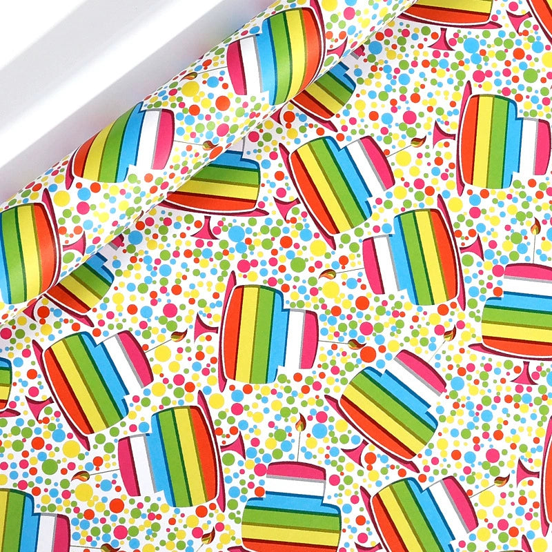 Gift Wrapping Paper Happy Birthday Rainbow Unicorn Wrap Paper Bouquet Material Packing Paper