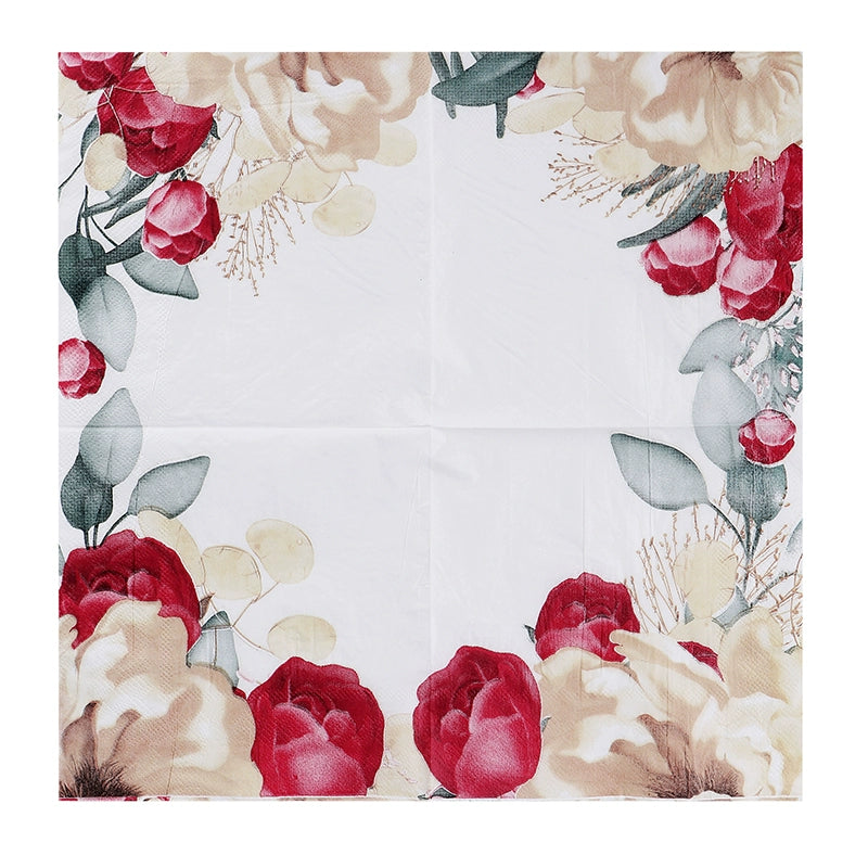 Floral Printed Napkins Facial Tissue Wedding Dinner Napkins