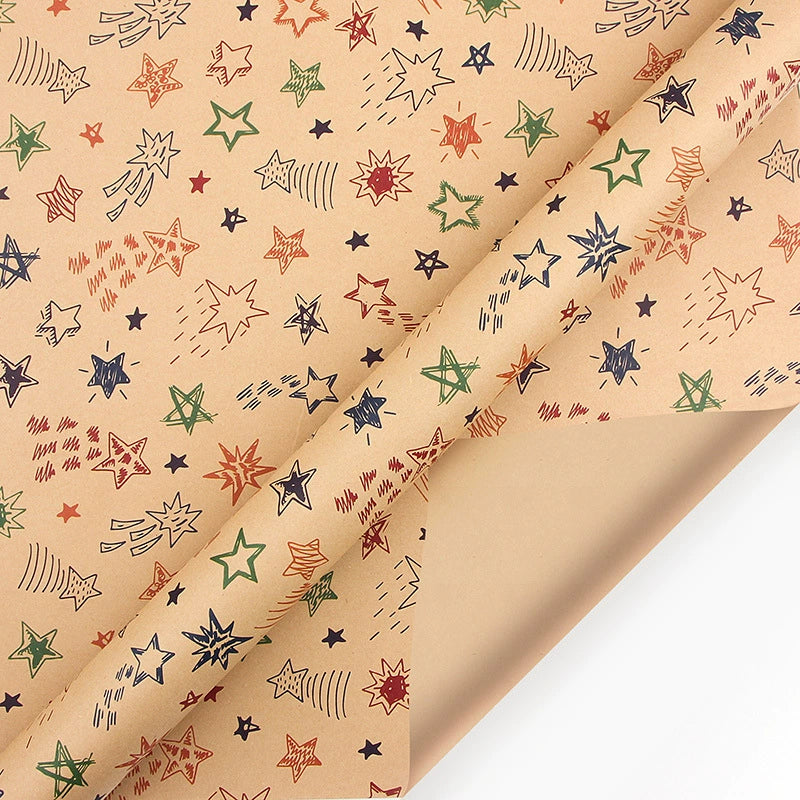 Retro Kraft Paper Children's Birthday Gift Wrapping Paper