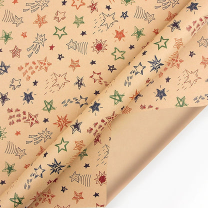 Retro Kraft Paper Children's Birthday Gift Wrapping Paper