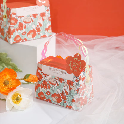 Wedding Candy Box Flower Pattern Design Handheld Gift Bags