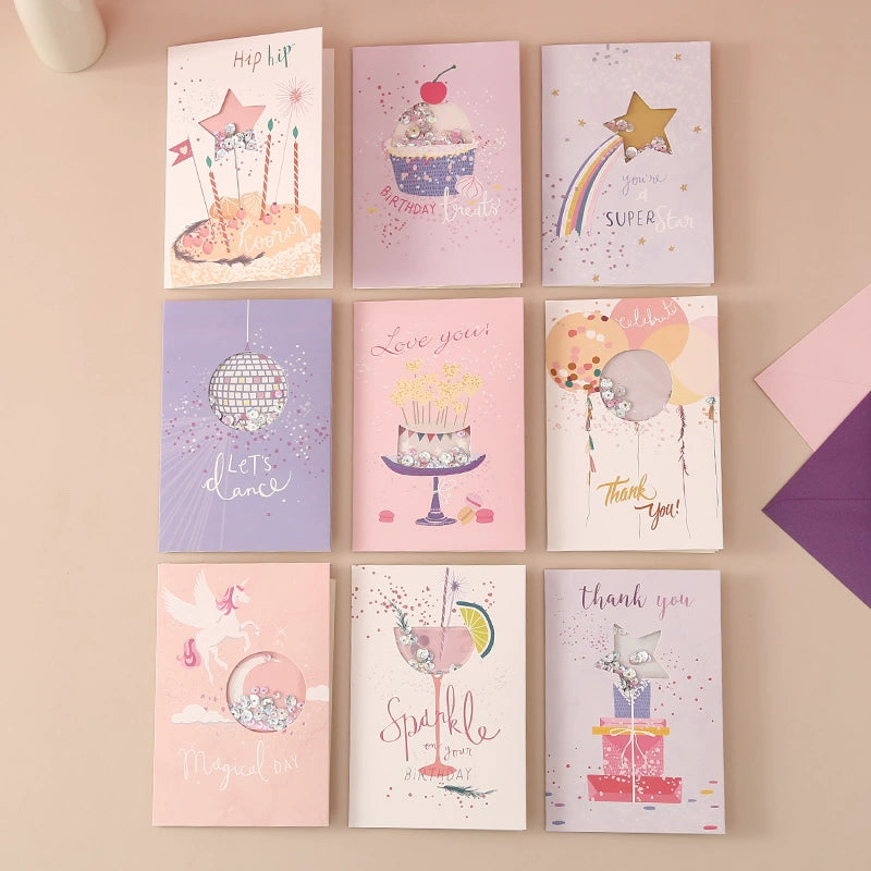 Cute Cartoon Birthday Thank You Card Blessing Card