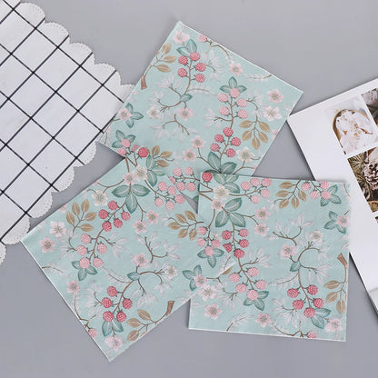 Floral Printed Dinner Napkins - 20 Per Package