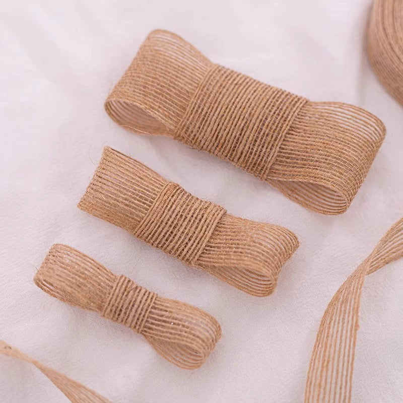 Linen Ribbon Floral Wrapping Gift Wrapping DIY Ribbon