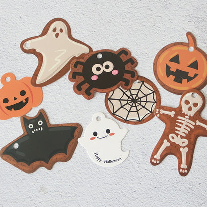 Halloween Tags Cute Pumpkin Ghost Blessing Tags Baking Gift Packaging Decoration Tags