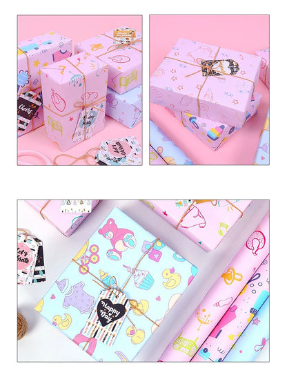 Cartoon Paper  Pink Gift Wrap Paper Kraft Paper Birthday Wrapping Paper