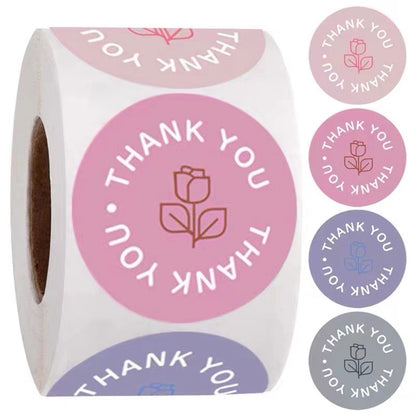 Rose Thank You Seal Stickers, Self-adhesive Labels, Gift Wrap or Baking Seal Decoration Stickers