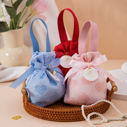 Sac à cordon en velours Love Sacs cadeaux pour baby shower