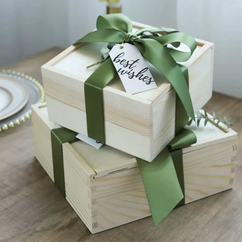 Practical Pine Wood Box Wedding Baby Shower Holiday Party Gift Box