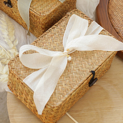 Rattan Woven Basket with Lids Wedding Party Baby Shower Utility Gift Baskets