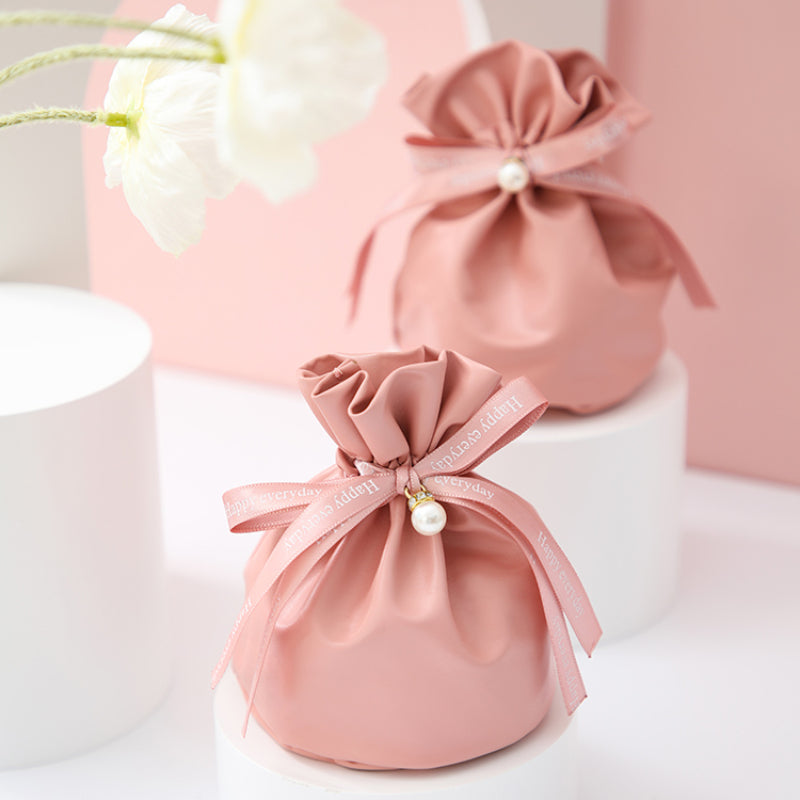 Solid Color Leather Bag Sugar Bag Wedding Gift Wrap Bag Pack 10