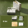 Coffret blanc + raphia + sac cadeau + carte de vœux