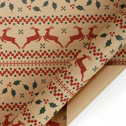 Vintage Christmas Gift Wrapping Paper Kraft Paper Material