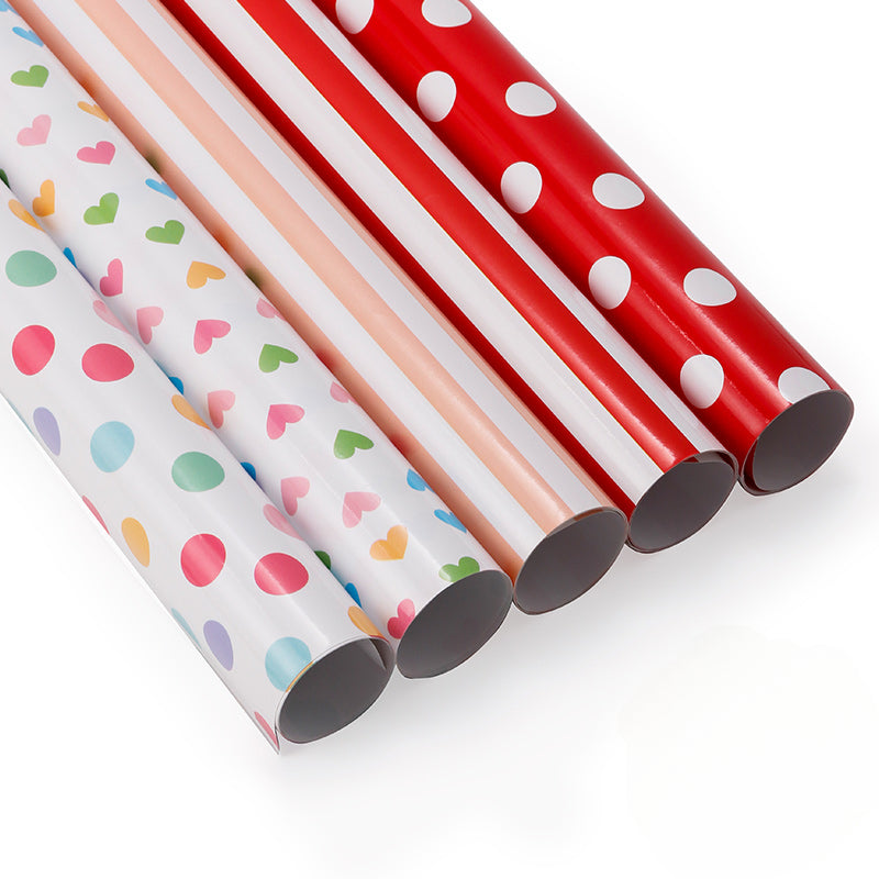 Polka Dot Stripes Love Holiday Gift Packing Paper Waterproof Wrap Paper