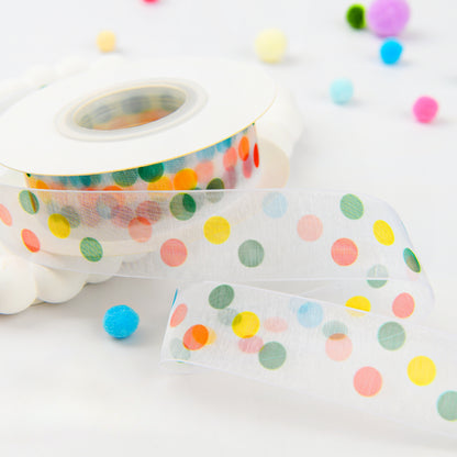 Colorful Chiffon Gift Decoration Ribbon 2.5cm X 22m