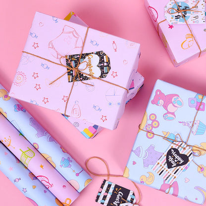 Cartoon Paper  Pink Gift Wrap Paper Kraft Paper Birthday Wrapping Paper