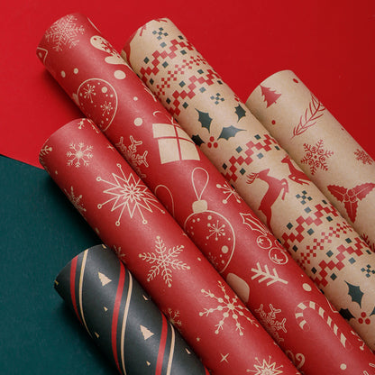 Vintage Christmas Gift Wrapping Paper Kraft Paper Material