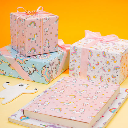 Unicorn Wrap Paper Cartoon Birthday Gift Box Wrapping Paper