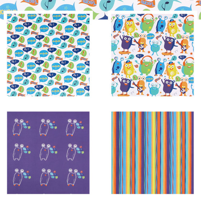 Birthday Gift Wrapping Paper Cute Cartoon Pattern Kraft Paper Wrapping Paper