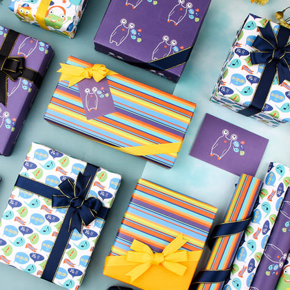 Birthday Gift Wrapping Paper Cute Cartoon Pattern Kraft Paper Wrapping Paper