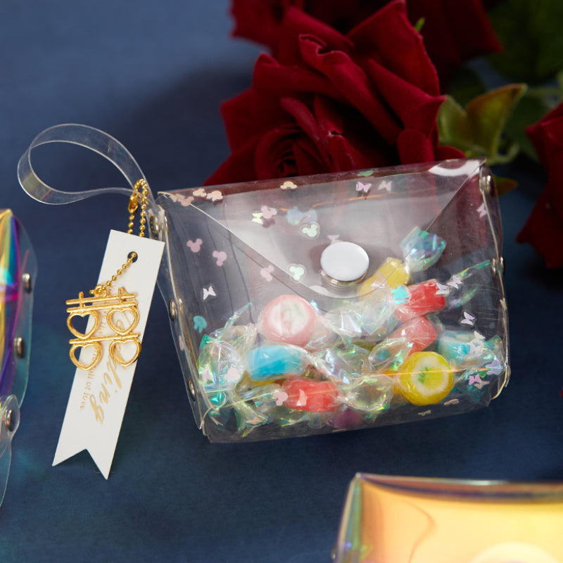 Laser PVC Bag Wedding Sugar Bag Colorful Reflective Transparent Waterproof Gift Bag Wallet