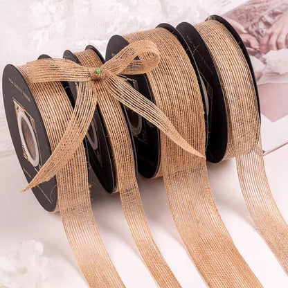 Linen Ribbon Floral Wrapping Gift Wrapping DIY Ribbon