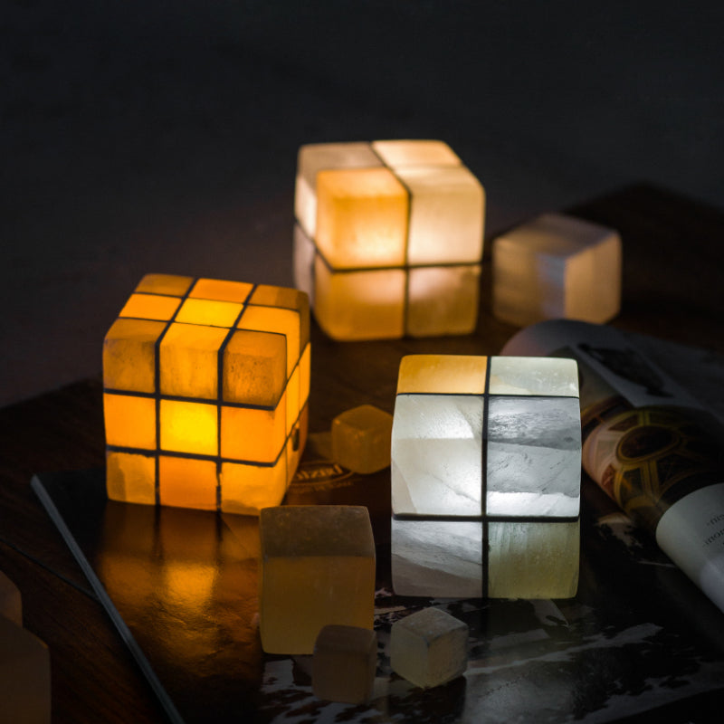 Rubik's Cube Mineral Night Light Sleeping Table Lamp