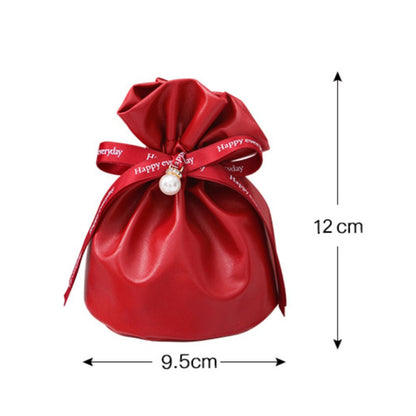 Solid Color Leather Bag Sugar Bag Wedding Gift Wrap Bag Pack 10