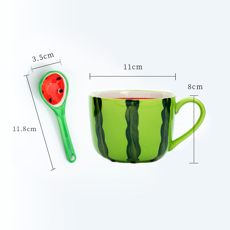 Cute Watermelon Ceramic Cup Fruit Mug Office Coffee Cup