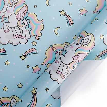 Unicorn Wrap Paper Cartoon Birthday Gift Box Wrapping Paper