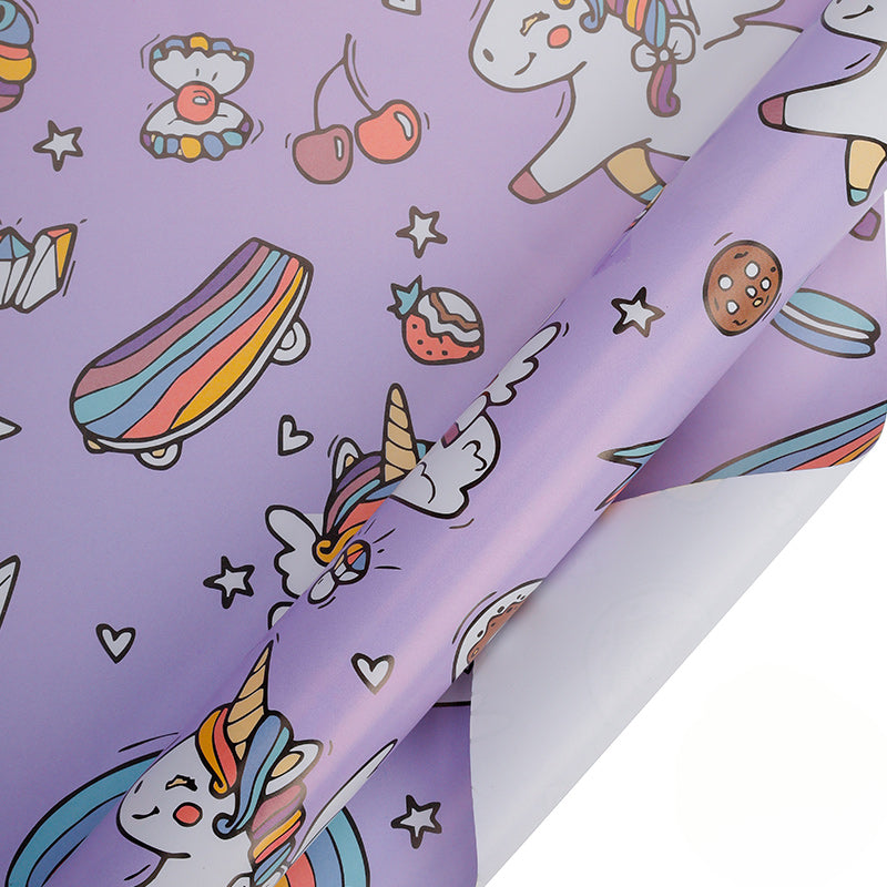 Unicorn Wrap Paper Cartoon Birthday Gift Box Wrapping Paper