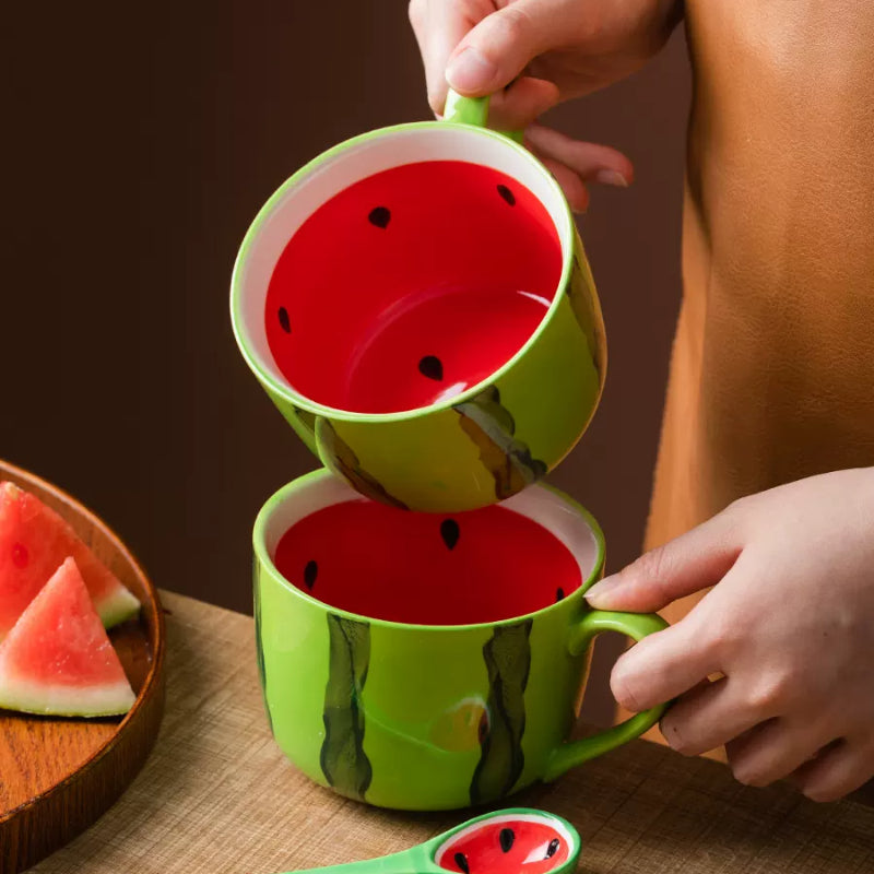 Cute Watermelon Ceramic Cup Fruit Mug Office Coffee Cup