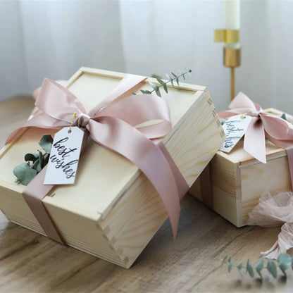 Practical Pine Wood Box Wedding Baby Shower Holiday Party Gift Box