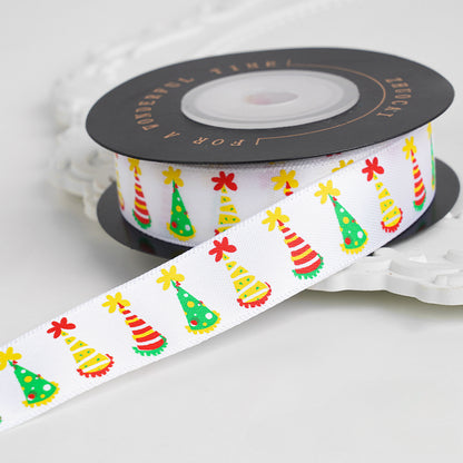 Happy Birthday Ribbon Children's Birthday Party Cake Gift Box Ribbon (1.6cm x 9Meters)