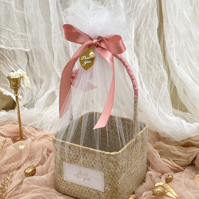 Handmade Woven Basket Wedding Party Baby Shower Gift Basket