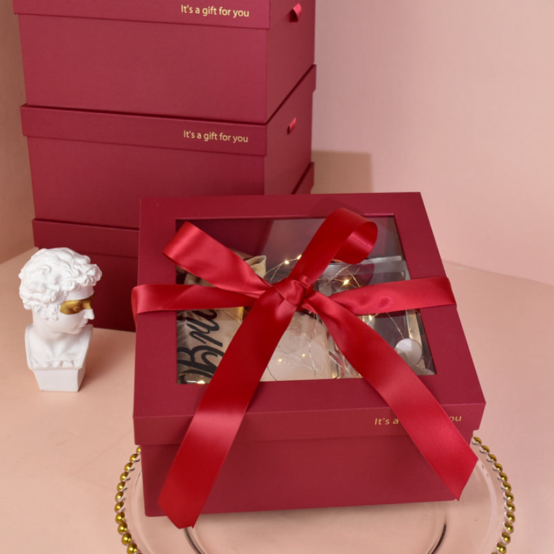 Clear Window Gift Wrap Box with Ribbon