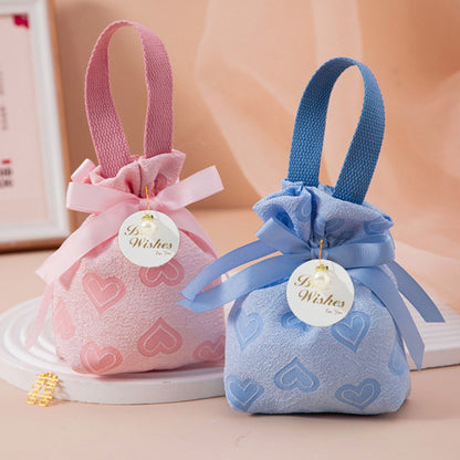 Sac à cordon en velours Love Sacs cadeaux pour baby shower