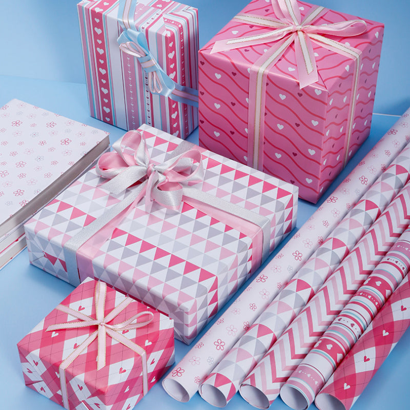 Pink Gift Wrapping Paper Simple Holiday Gift Box Packing Paper