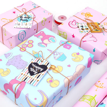 Cartoon Paper  Pink Gift Wrap Paper Kraft Paper Birthday Wrapping Paper