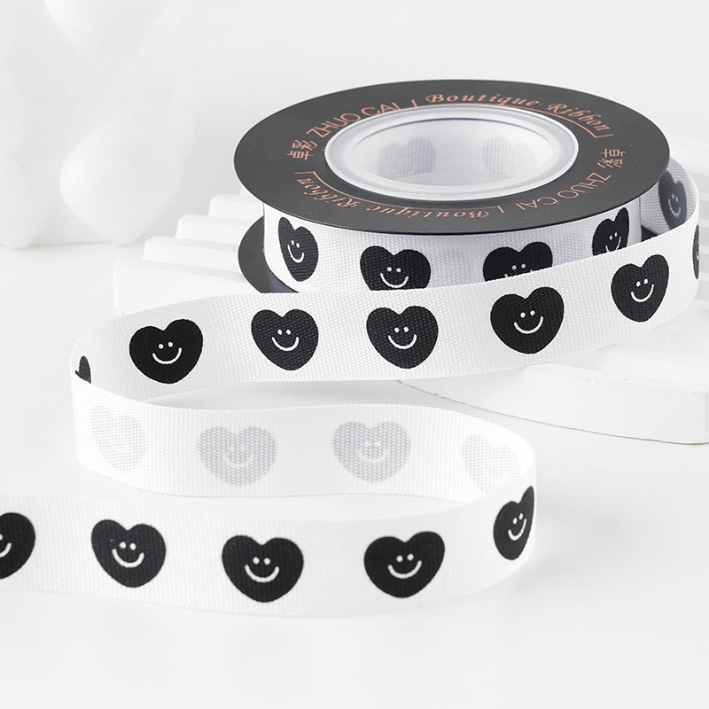 Cartoon Bear Ribbon Love Smiley Face Ribbon Bouquet Gift Box Packaging Ribbon