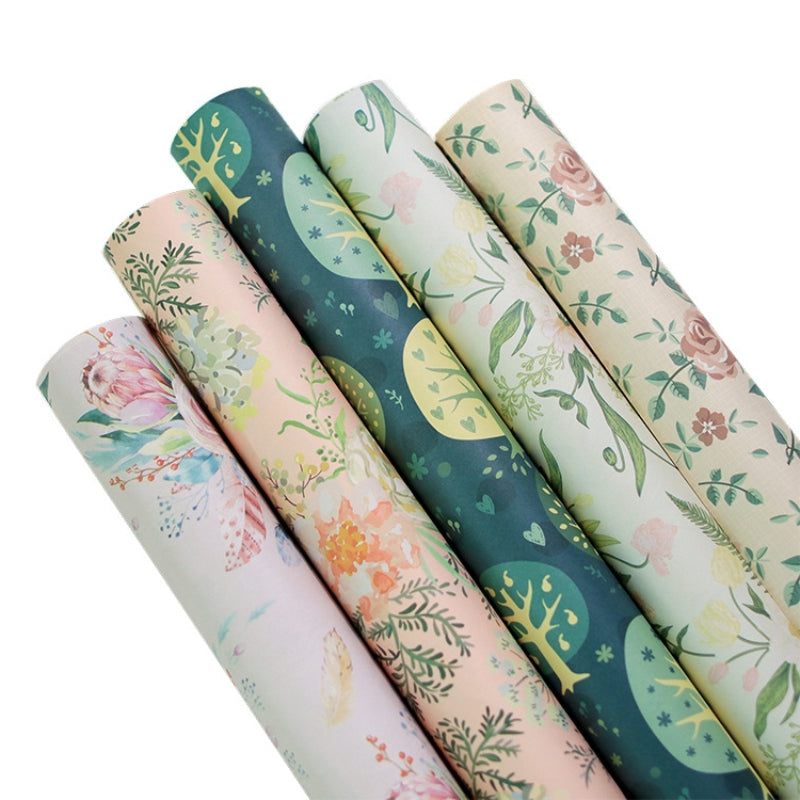 Vintage Floral Pattern Wrapping Paper Holiday Gift Wrapping Paper